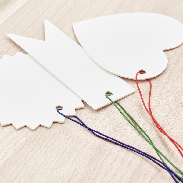 Ikea FÖNSTERFIKUS - Label with string, set of 9, white
