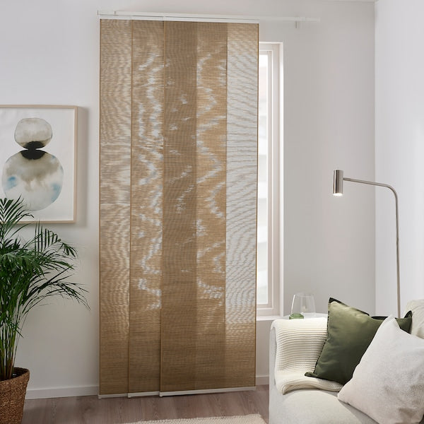 FÖNSTERVIVA - Panel curtain, beige/grey, 60x300 cm