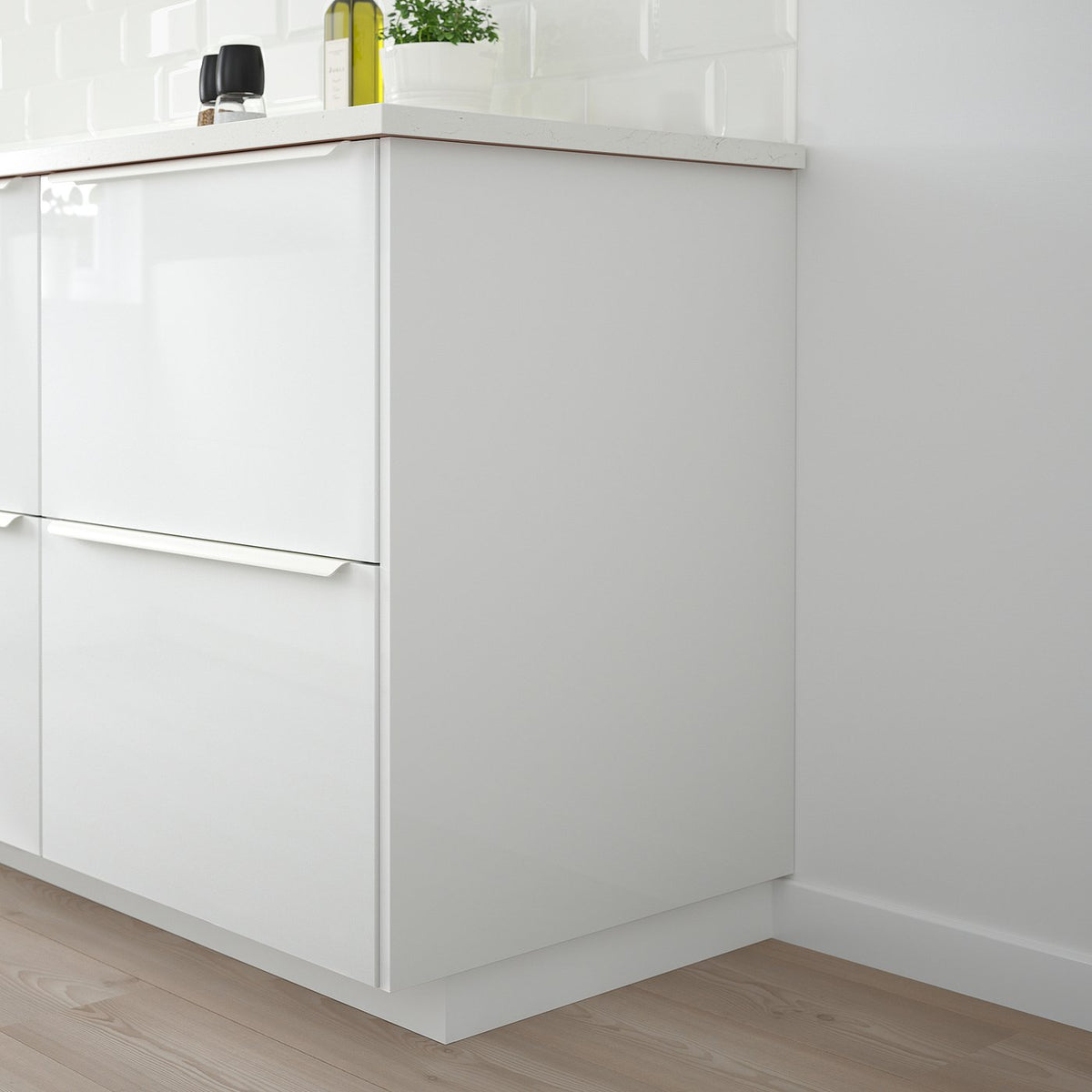 FÖRBÄTTRA cover panel, high-gloss white, 39x106 cm