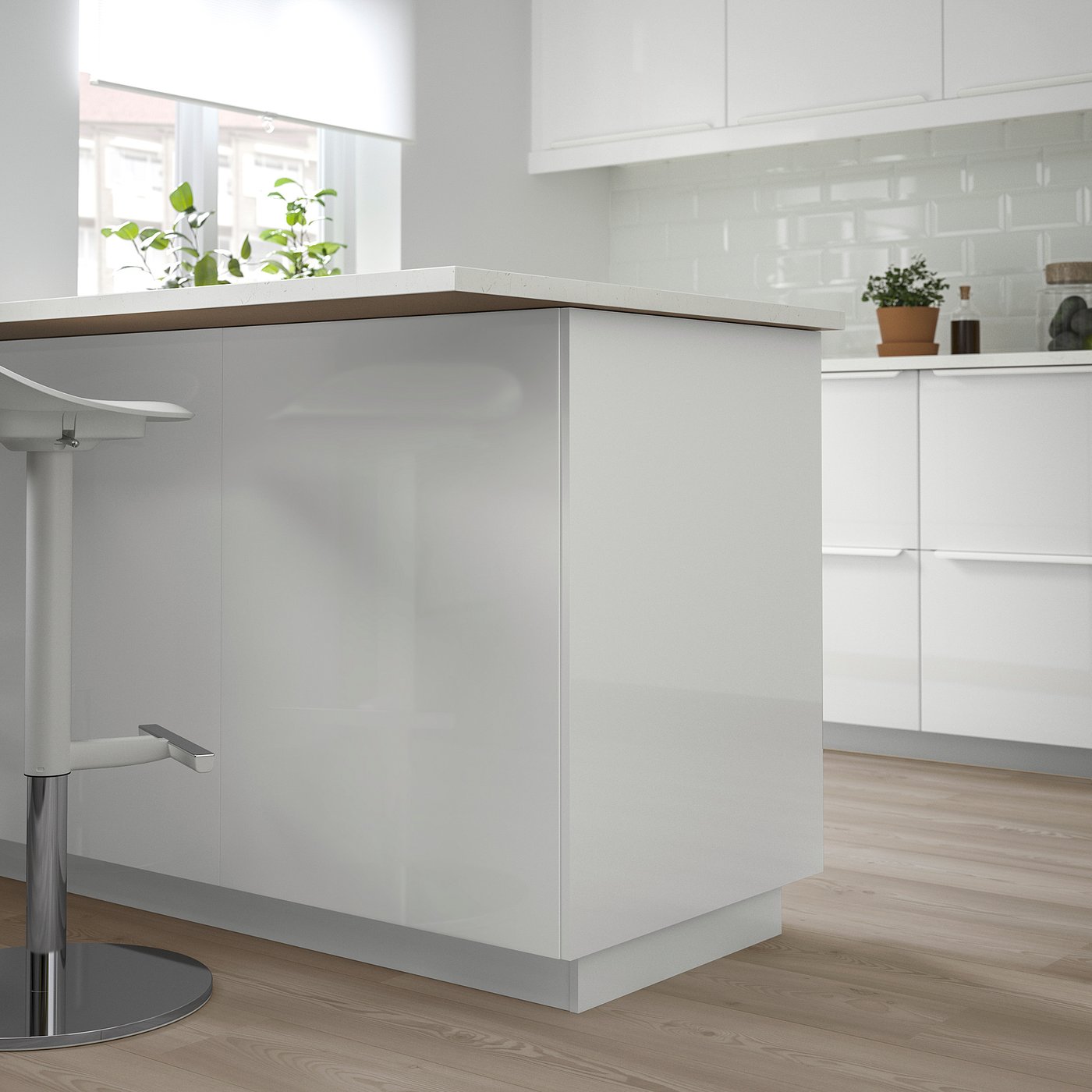 FÖRBÄTTRA cover panel, high-gloss white, 39x106 cm
