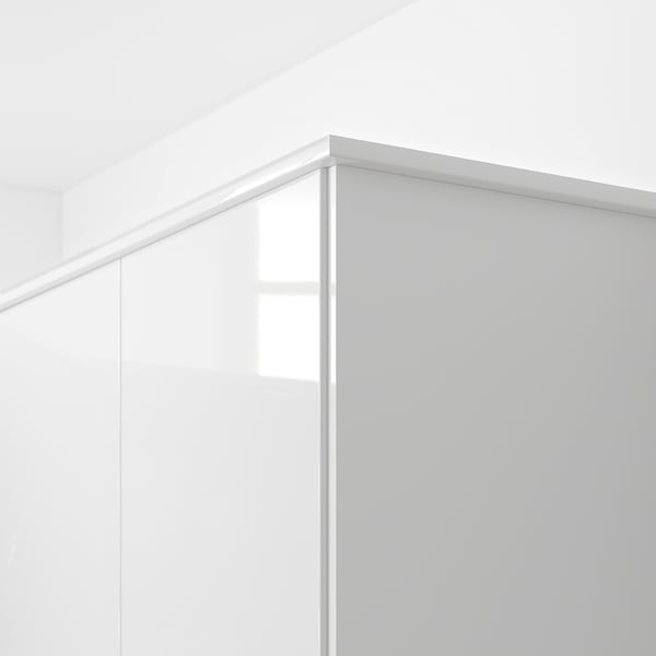 FÖRBÄTTRA rounded deco strip/moulding, high-gloss white, 221 cm