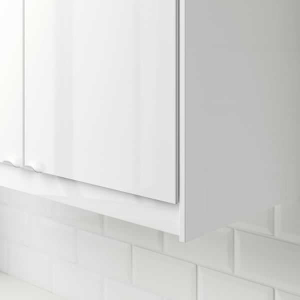 FÖRBÄTTRA rounded deco strip/moulding, high-gloss white, 221 cm
