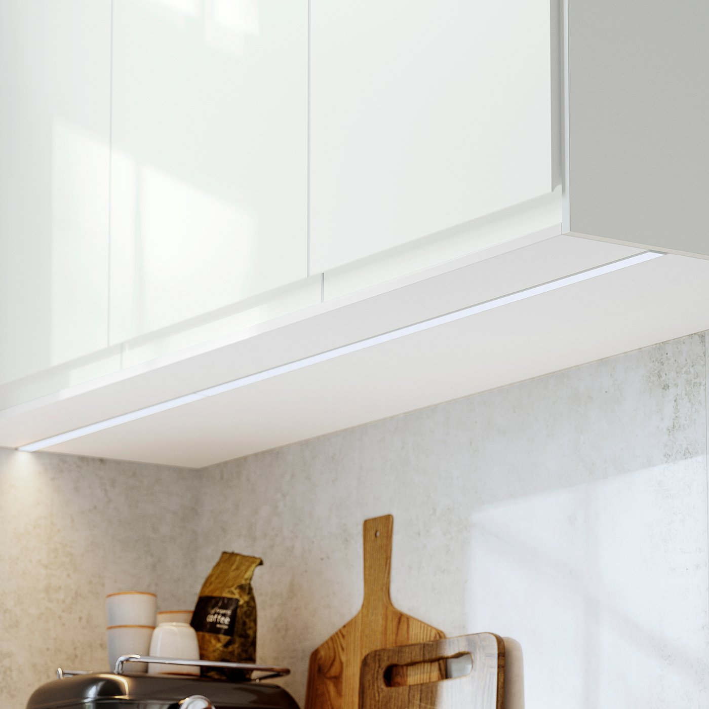 FÖRBÄTTRA cover panel for lighting, matt white, 221 cm
