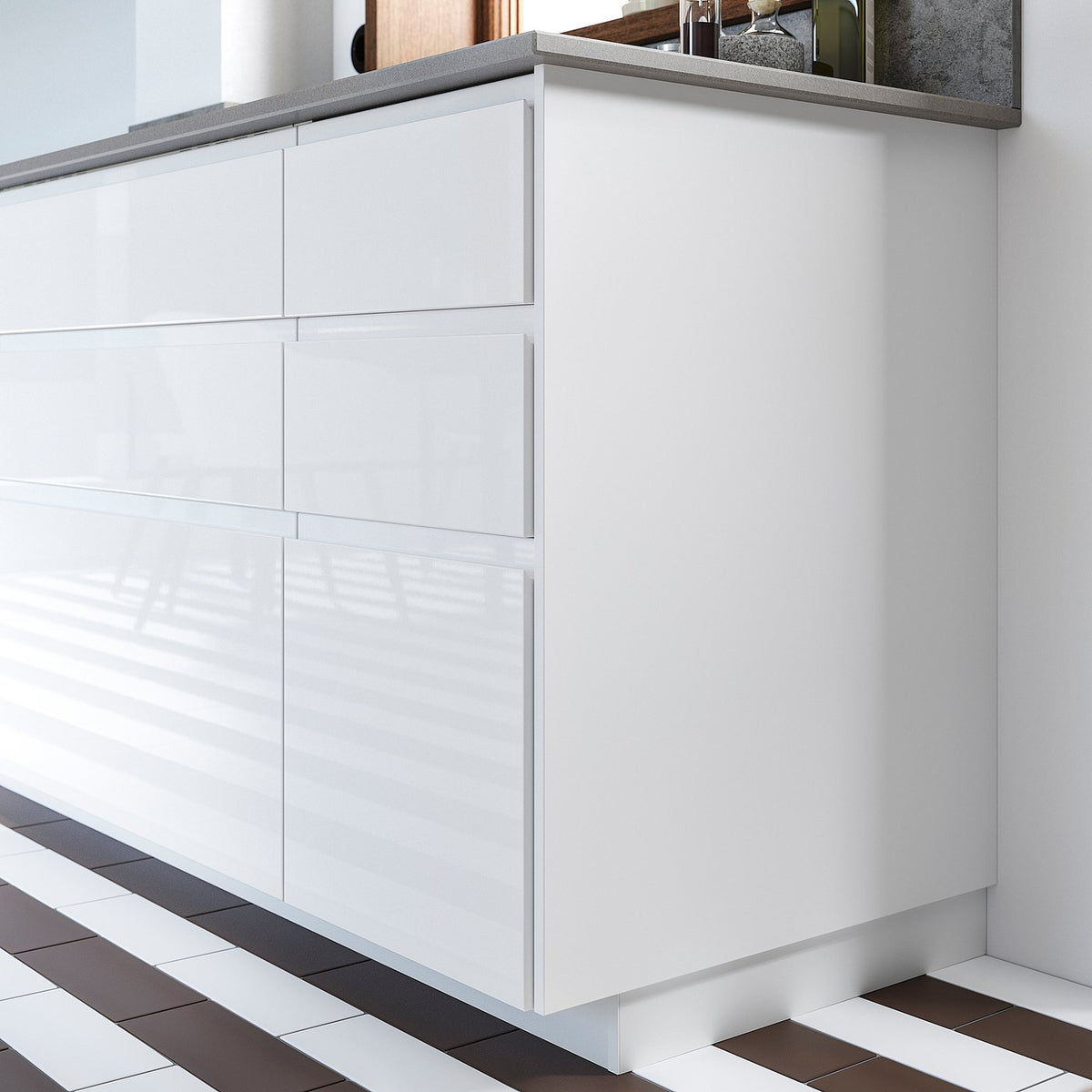 FÖRBÄTTRA cover panel, high-gloss white, 39x81 cm