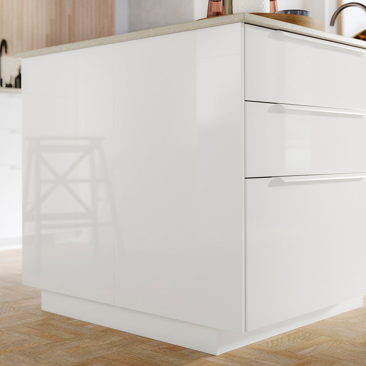 FÖRBÄTTRA cover panel, high-gloss white, 39x101 cm