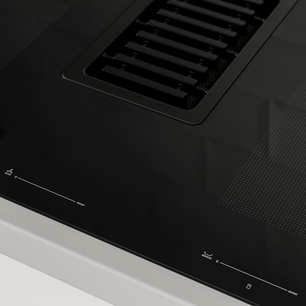 FÖRDELAKTIG Induction hob/integ hood - black 83 cm