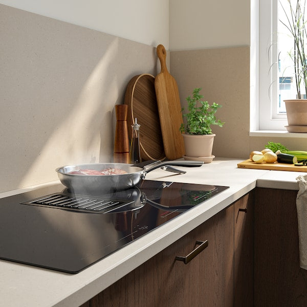 FÖRDELAKTIG Induction hob/integ hood - black 83 cm