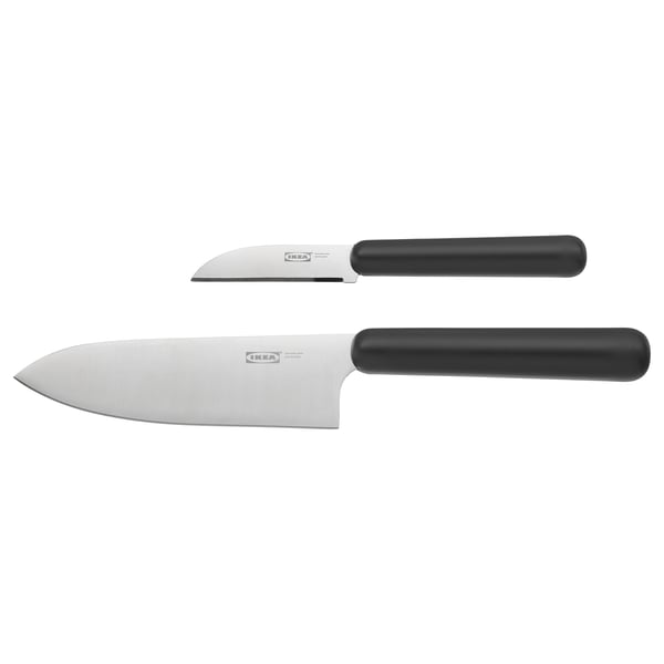 FÖRDUBBLA - 2-piece knife set, grey