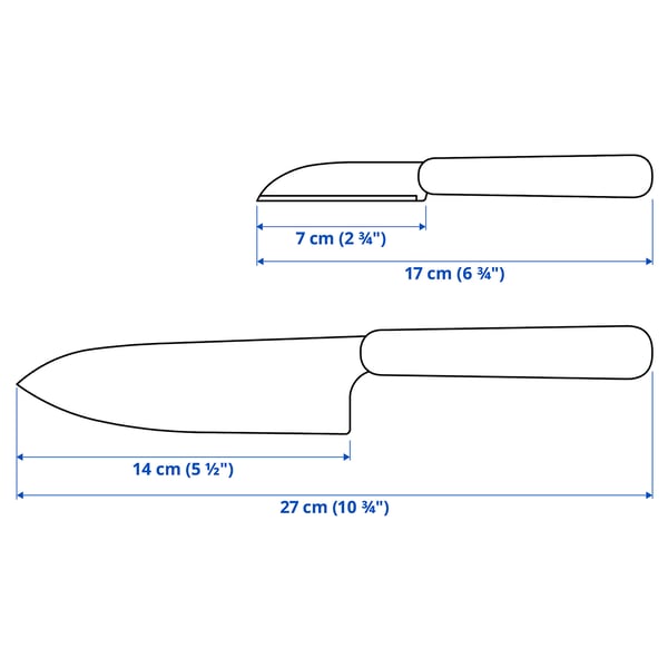 FÖRDUBBLA 2-piece knife set, grey