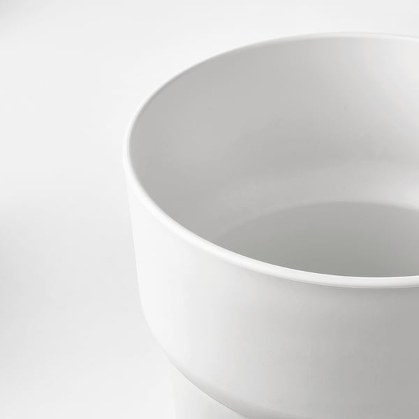 FÖRENLIG plant pot, in/outdoor white, 24 cm
