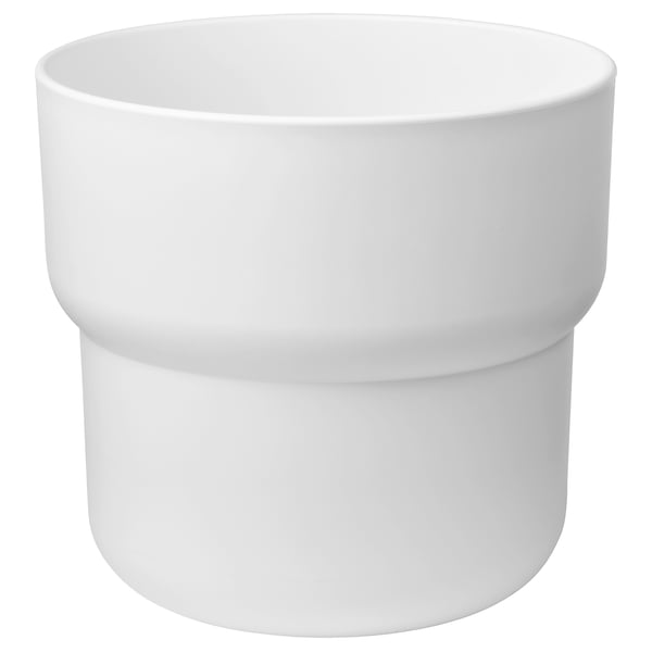 FÖRENLIG plant pot, in/outdoor white, 24 cm