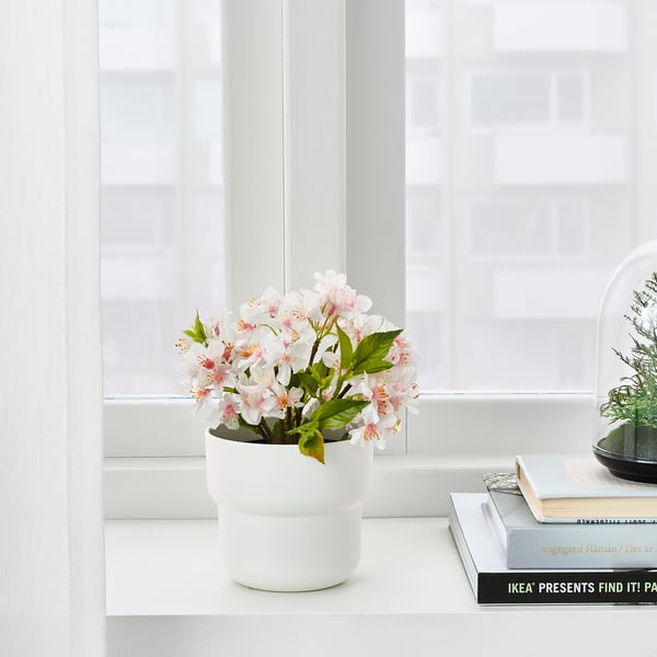 FÖRENLIG plant pot, in/outdoor white, 9 cm