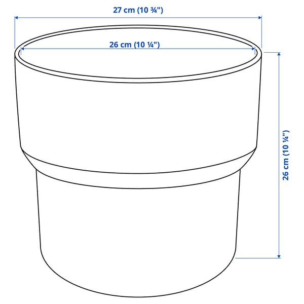FÖRENLIG plant pot, in/outdoor white, 24 cm