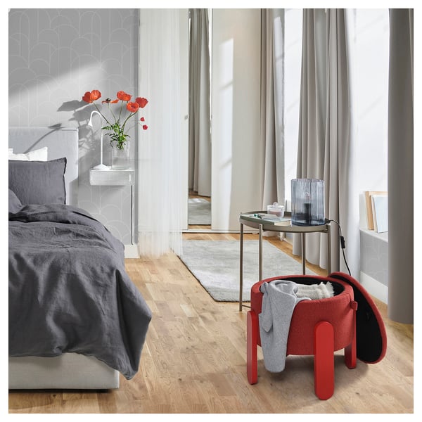 FÖRLUNDA pouffe, with storage/Tonerud red, 44 cm