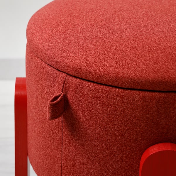 FÖRLUNDA pouffe, with storage/Tonerud red, 44 cm