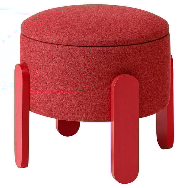 FÖRLUNDA pouffe, with storage/Tonerud red, 44 cm