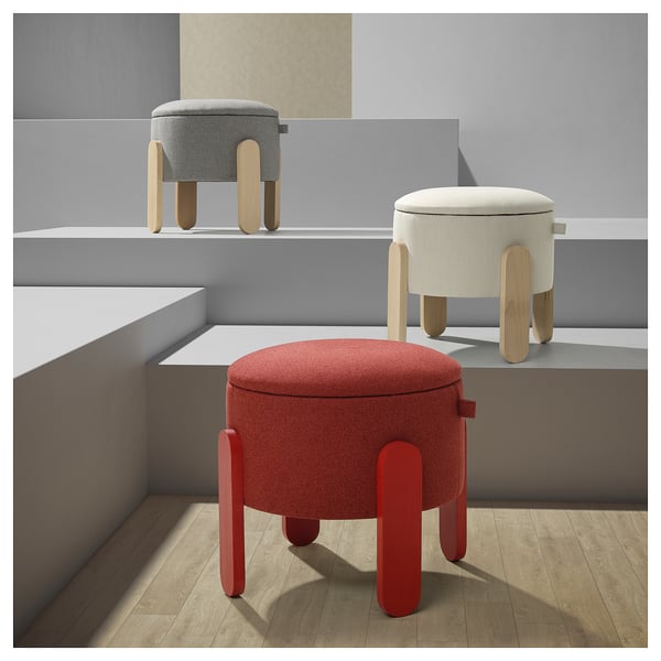 FÖRLUNDA - Pouf, with storage/Vissle beige