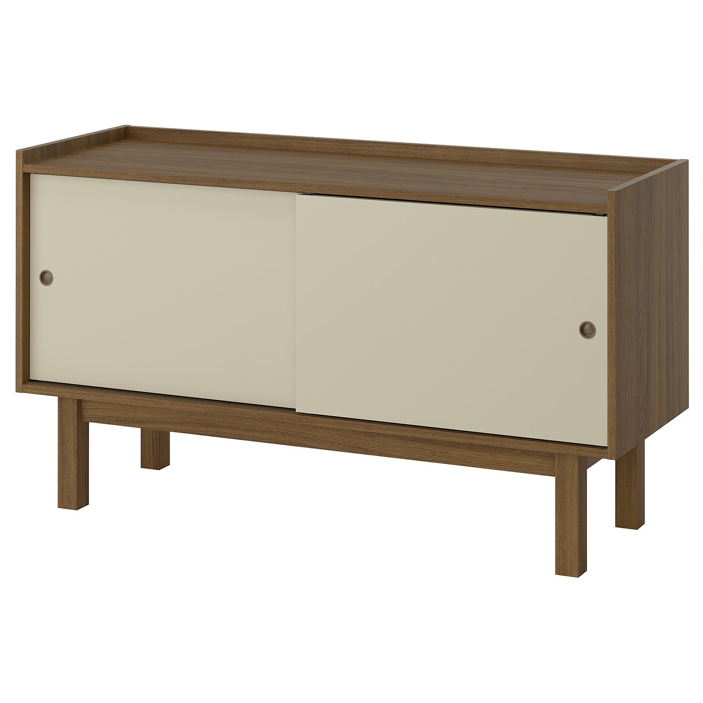 FÖRSÄLJARE sideboard, dark beige wood/light beige, 140x46x78 cm