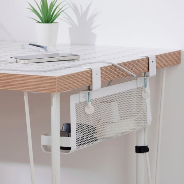 FÖRSÄSONG cable management tray, white, 38 cm
