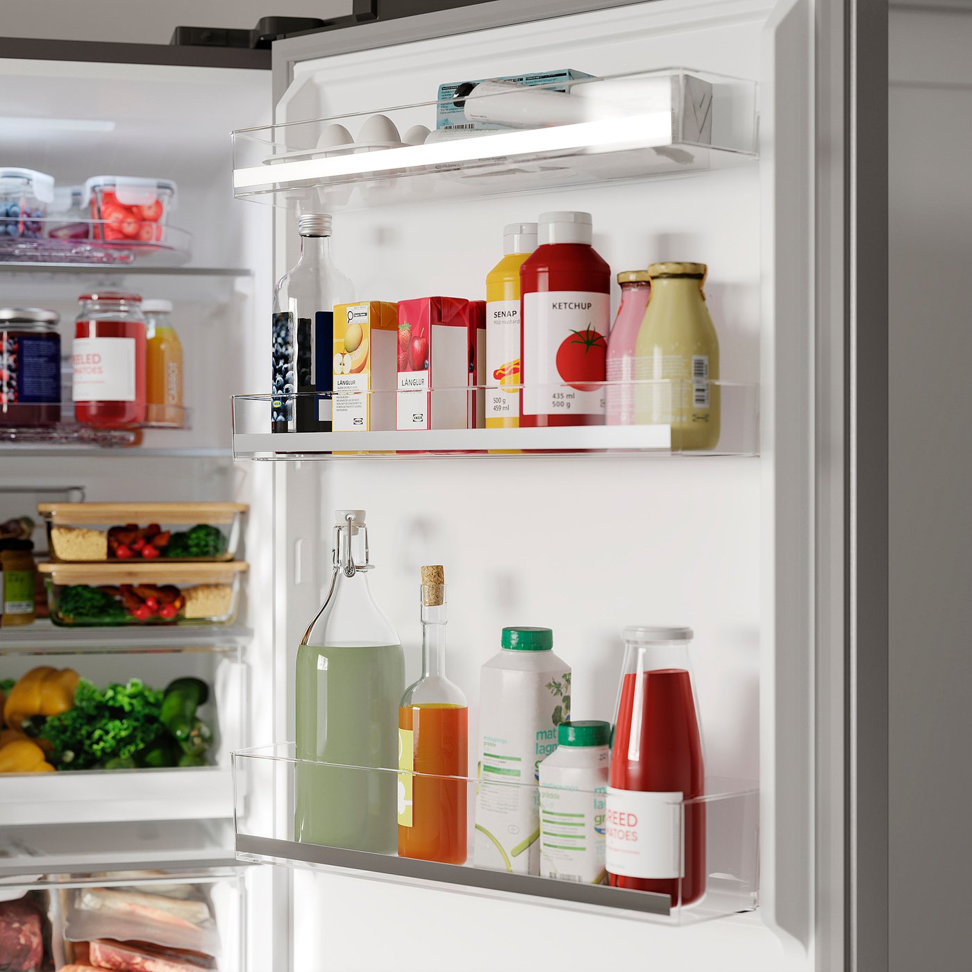 FÖRTOFT fridge/freezer, IKEA 500 stainless steel colour, 216/118 l
