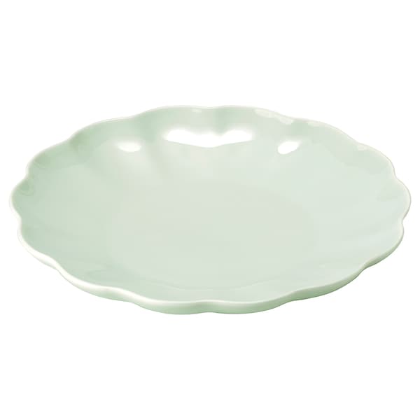 FÖSSTA - Plate, light green/petals,27 cm