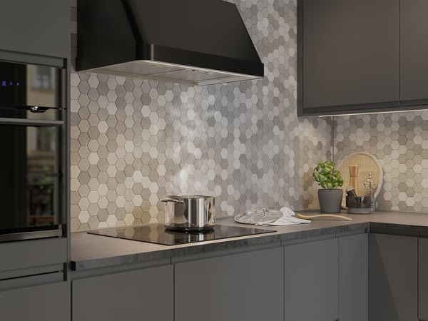 FOKUSERA Wall-mounted hood - black 70 cm , 70 cm