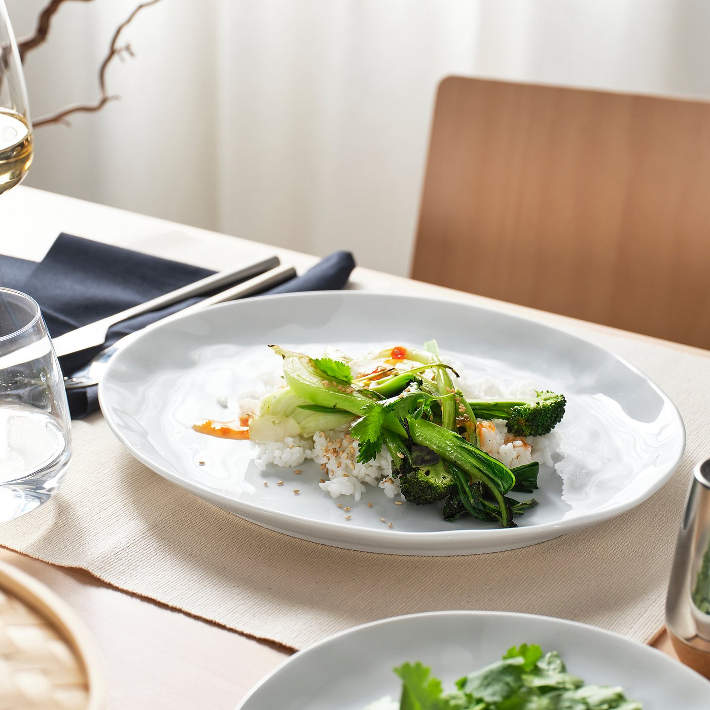 FORELLTETRA plate, white, 29x25 cm