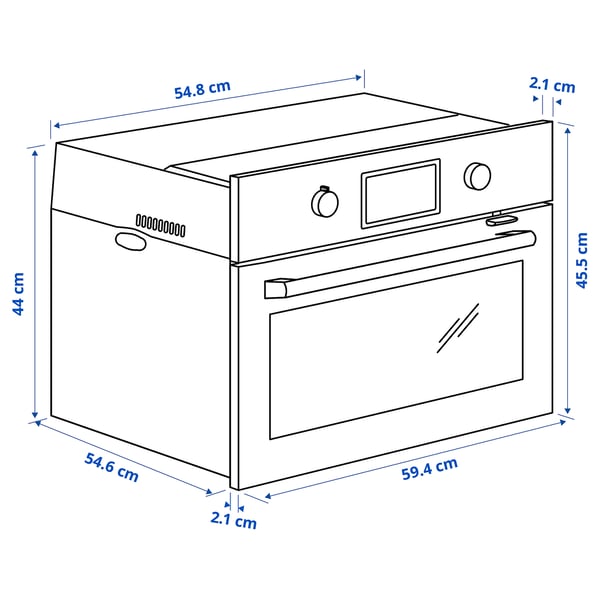 FORNEBY - Thermoventilated combi-microwave, IKEA 500 black ,