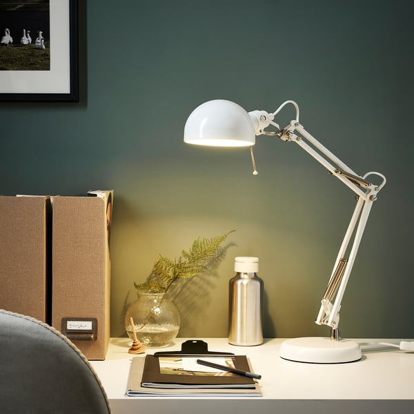 FORSÅ work lamp, white, 12 cm