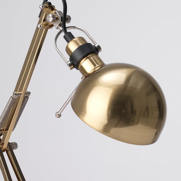 FORSÅ work lamp, brass-colour, 12 cm