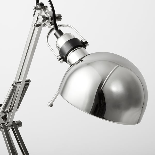 FORSÅ work lamp, nickel-plated, 12 cm