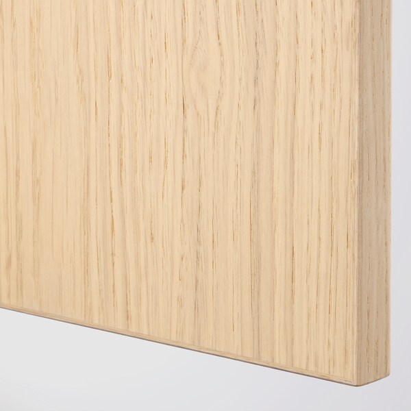 FORSAND - Door with hinges, white stained oak effect, 25x195 cm