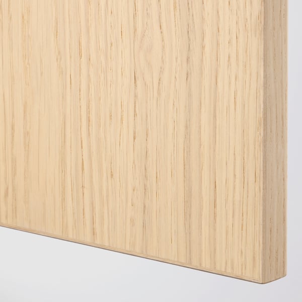 FORSAND door with hinges, white stained oak effect, 25x229 cm