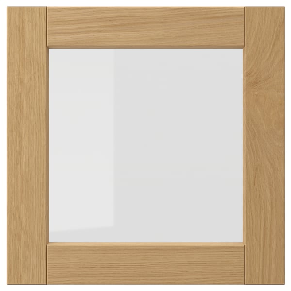 FORSBACKA glass door, oak, 40x40 cm