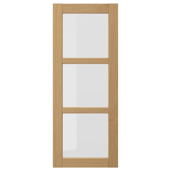 FORSBACKA glass door, oak, 40x100 cm