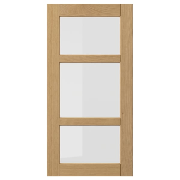 FORSBACKA glass door, oak, 40x80 cm