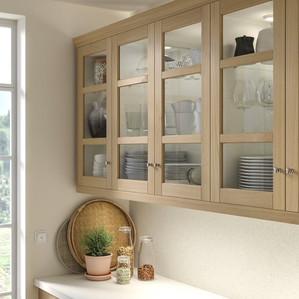 FORSBACKA - FORSBACKA Glass door, oak, 40x100 cm