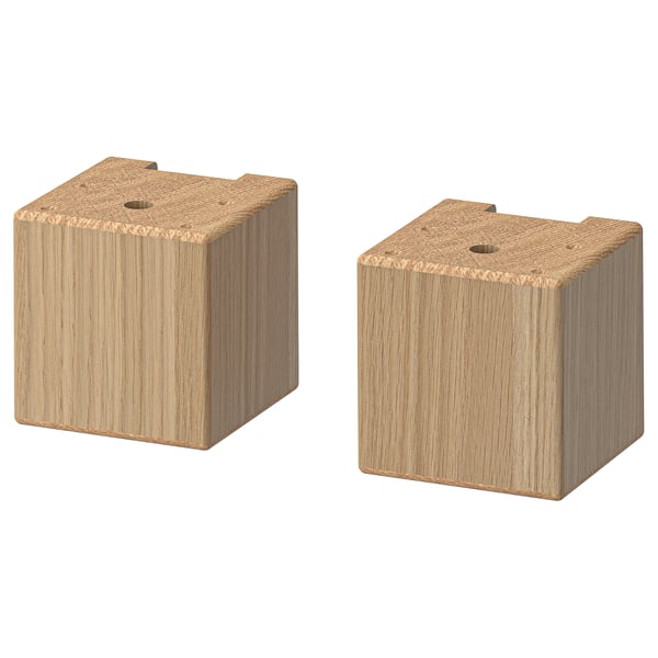FORSBACKA front leg, oak, 8 cm, 2 pack