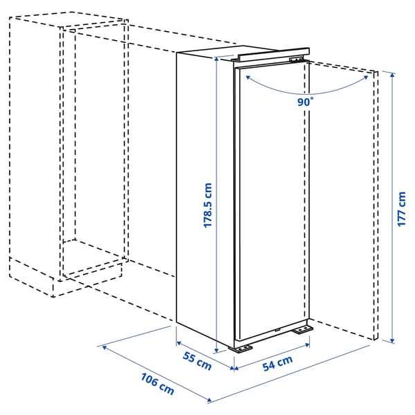 FORSNÄS freezer, IKEA 700 integrated, 212 l