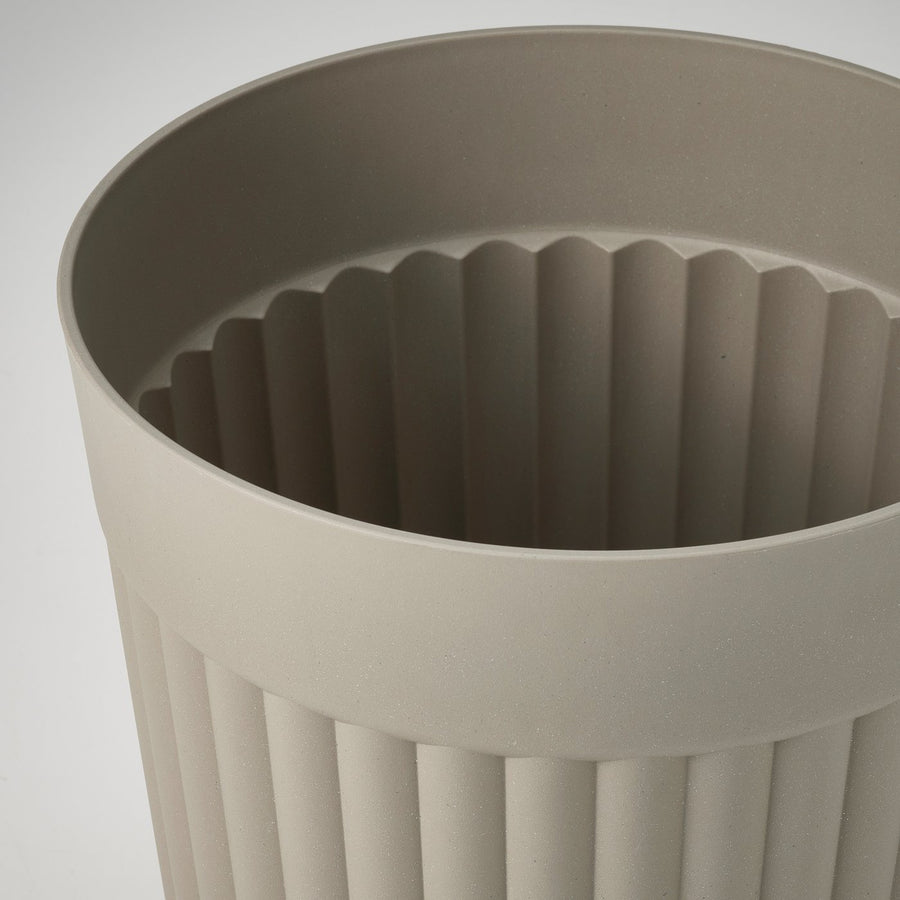 FRÄKENVÄXT plant pot, in/outdoor/dark grey-beige, 26 cm