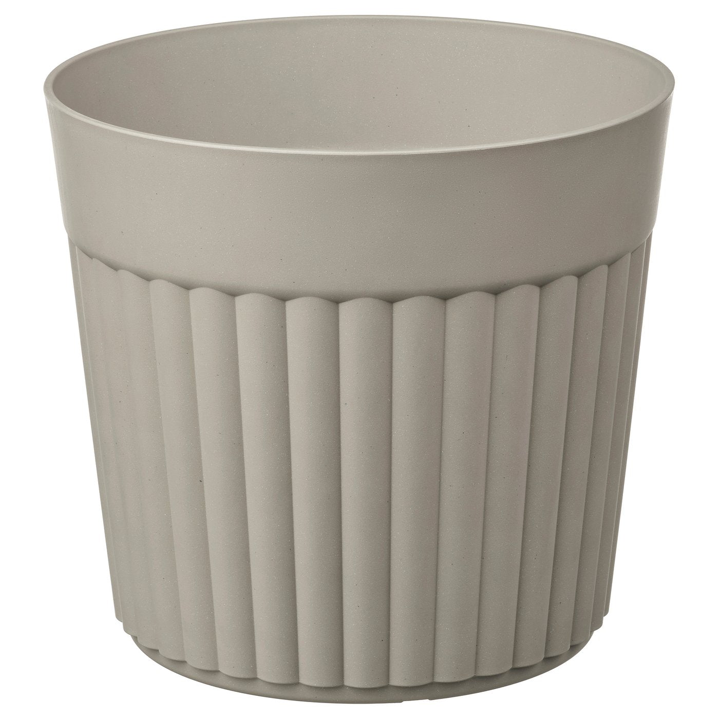 FRÄKENVÄXT plant pot, in/outdoor/dark grey-beige, 24 cm