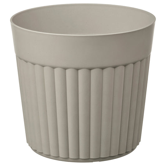 FRÄKENVÄXT plant pot, in/outdoor/dark grey-beige, 26 cm