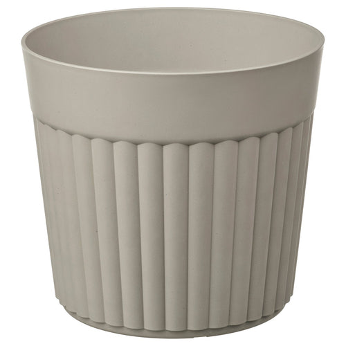 FRÄKENVÄXT plant pot, in/outdoor/dark grey-beige, 26 cm