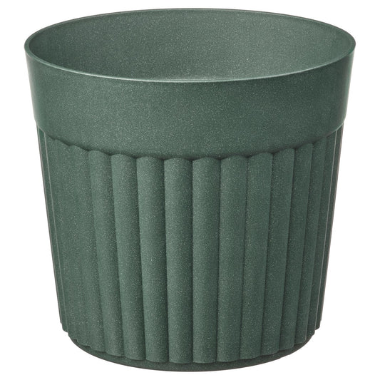 FRÄKENVÄXT plant pot, in/outdoor/deep green, 26 cm
