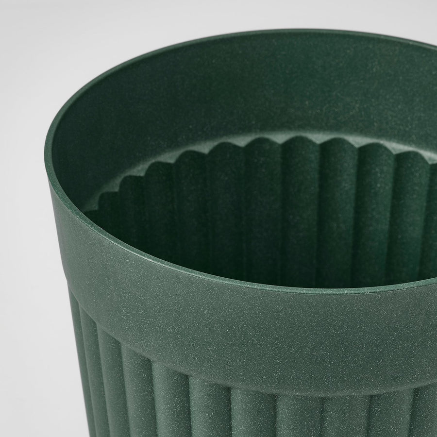 FRÄKENVÄXT plant pot, in/outdoor/deep green, 24 cm