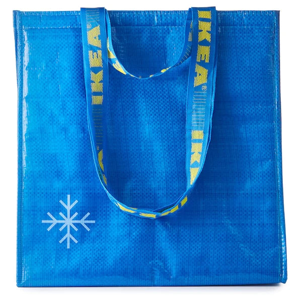VINTERFINT Shopping bag, large, heart pattern blue/red, 21 ¾x14