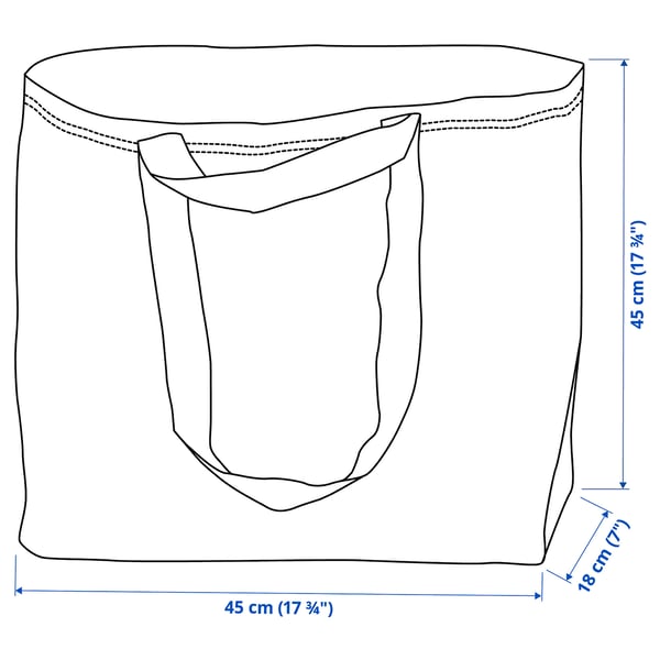 FRAKTA carrier bag, medium, blue, 45x18x45 cm/36 l
