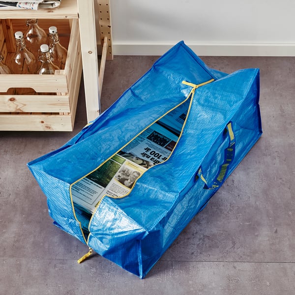 FRAKTA - Trunk for trolley, blue , 73x35x30 cm 76 l