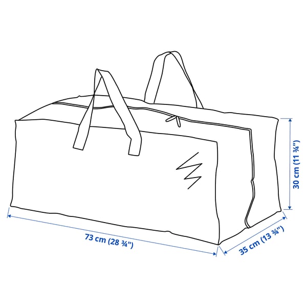 FRAKTA - Trunk for trolley, blue , 73x35x30 cm 76 l