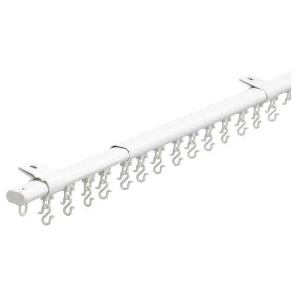 FRAMFUSIG single track rail with gliders, white, 100-180 cm